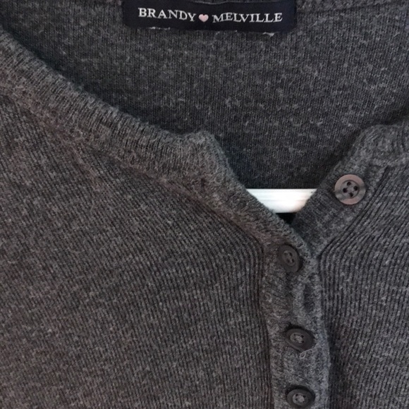 brandy melville grey button up sweater